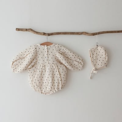 LEMONADE15｜(55cm-85cm) 2色滿滿愛心包屁衣含帽子9