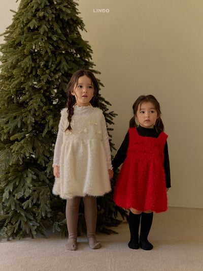 Lindo65｜(80cm-125cm) 緞帶絨毛氣球洋裝10