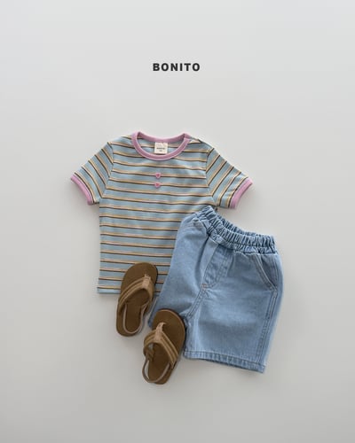 Bonito54｜(75cm-125cm) 4色多彩線紋層變上衣13