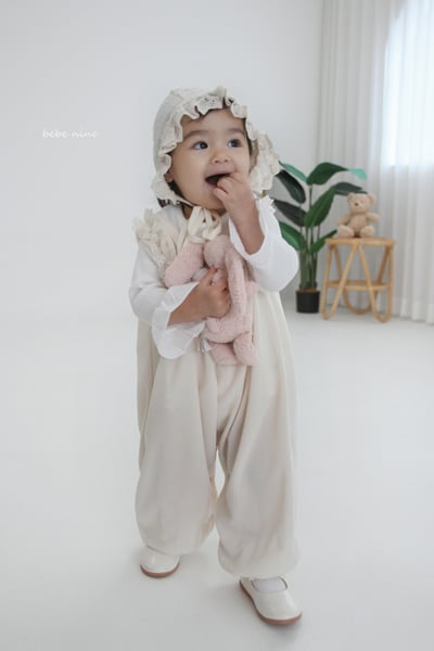 bebe nine18 (free) 1色荷葉花邊綁帶帽9