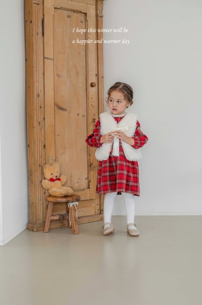 M-KIDS25｜(65-115cm) 1色聖誕格紋洋裝8