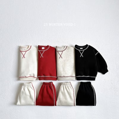 vivid93｜(78cm-125cm) 經典縫線滾邊休閒套裝1