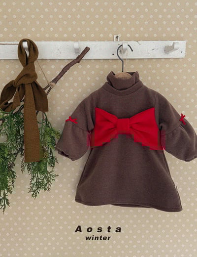 AOSTA26｜(6m-5y) 冬季磨毛蝴蝶結洋裝19