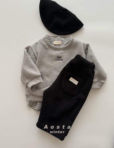 AOSTA06｜(6m-5y) 燈芯絨內刷毛直筒褲20