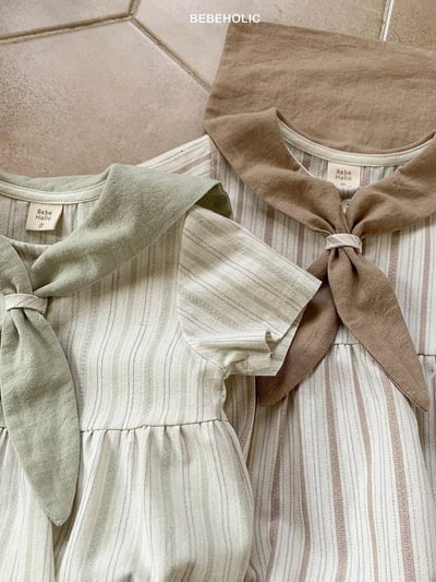 Bebe holic19｜(3m-18m) 水手條紋連身服4