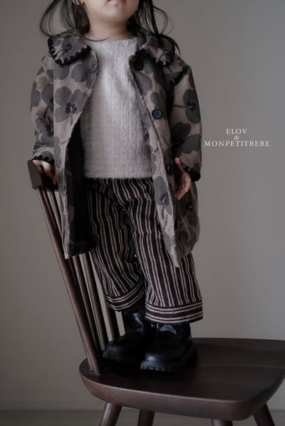 Monpetitbebe18｜(70cm-110cm) 復古花卉夾層棉大衣6