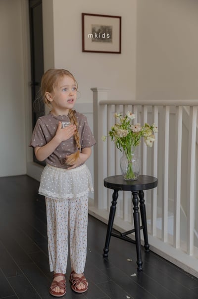 M-KIDS27｜(65-115cm) 捲邊蕾絲標上衣8