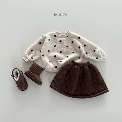 Bonito41｜(75cm-125cm) 波點刷毛上衣6