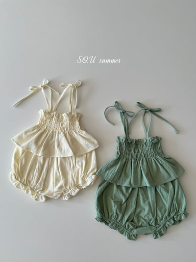 SO.U21｜(6m-4y) 綁帶抓皺套裝1
