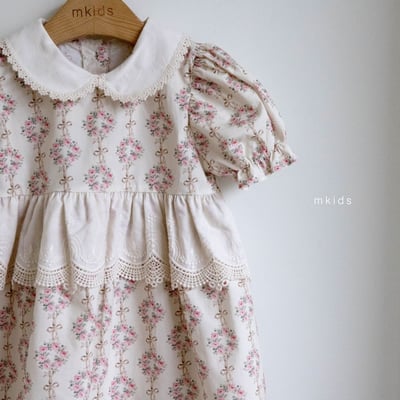 M-KIDS12｜(65-115cm) 歐式碎花滾邊洋裝19