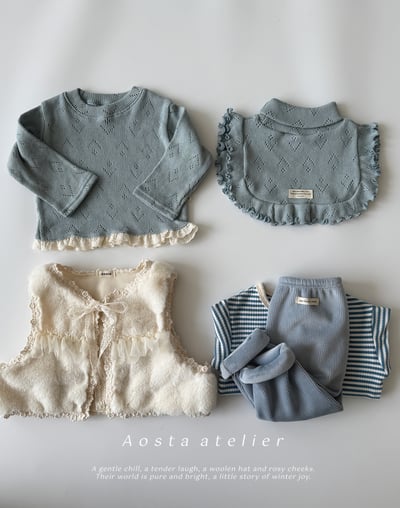 AOSTA54｜(6m-5y) 小孔針織高領背心20