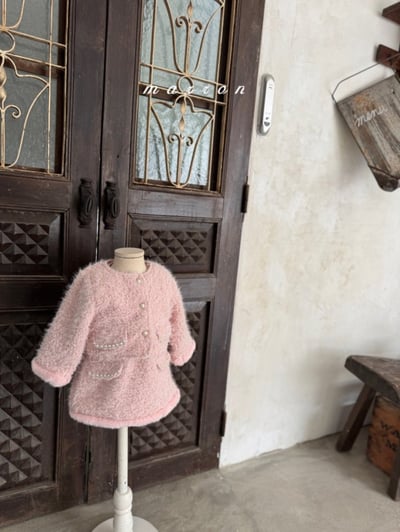 Marron 23｜(1y-6y) 羽毛珍珠背心洋裝7