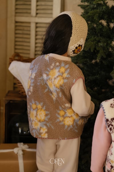 OREN16｜(85-120cm) 花卉刷毛背心5