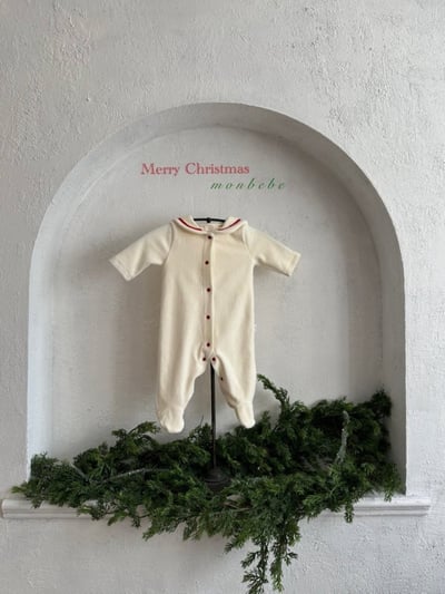 MONBEBE38｜(0m-6m) 水手領連身排扣衣3