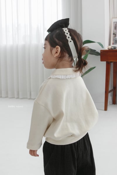 bebe nine35  (65-115) 3色蕾絲荷葉有領上衣18