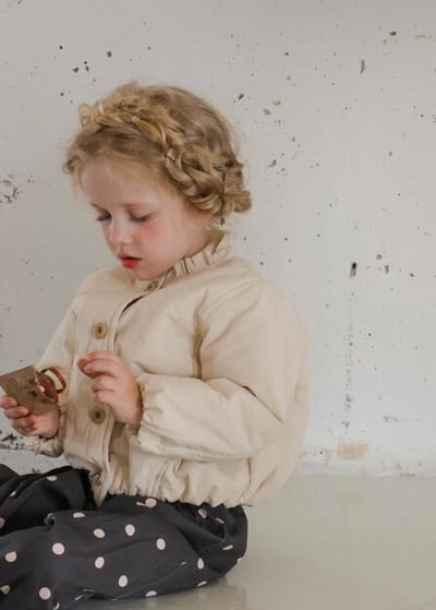 FLO46｜(85-135cm) 2色褶皺領鋪棉外套19