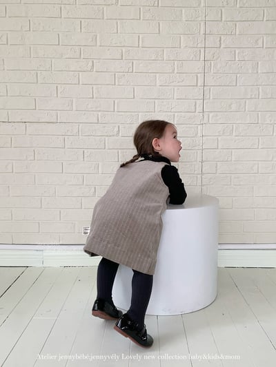 JE602｜(73cm-100cm) 學院風吊带連身裙/高領上衣15