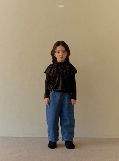 Lindo43｜(80cm-125cm) 絲絨抓皺短袖上衣15