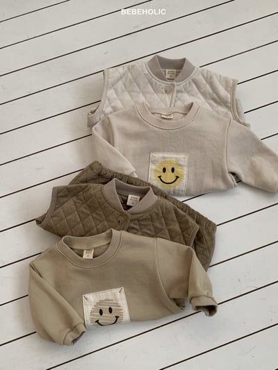 Bebe holic59｜(3m-18m) 微笑印花包屁衣10