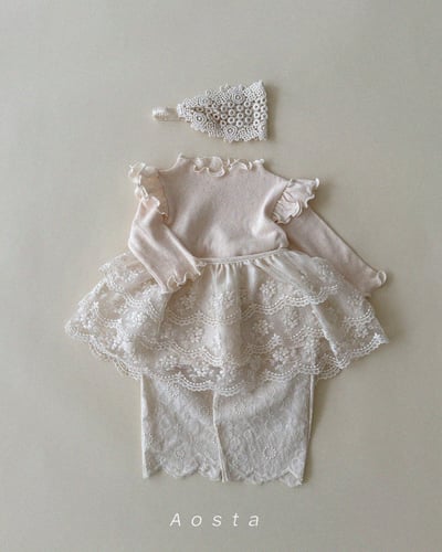 AOSTA11｜(6m-5y) 蕾絲帶層次裙12