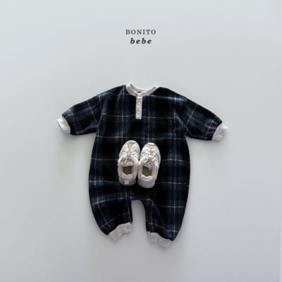 Bonito58｜(3m-18m) 撞色絲絨連身衣14