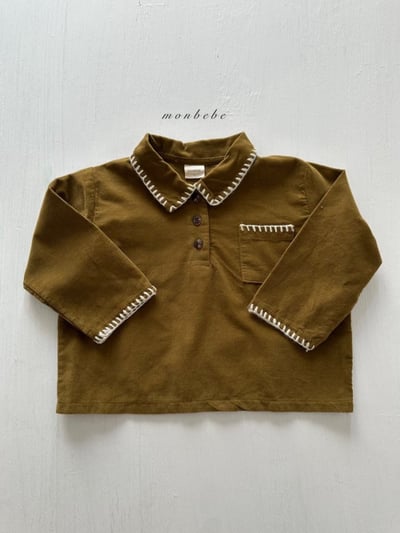 MONBEBE01｜(1y-8y) 冬季縫線滾邊襯衫12