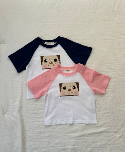 LePetitmot03｜(80-125cm) 插肩可愛臉上衣1