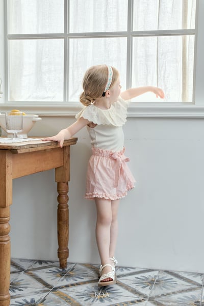 ROA30｜(6m-18m) 2色花邊緞帶短褲15