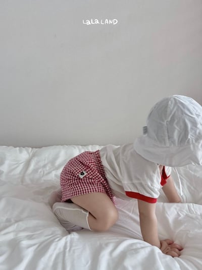 lala land01｜(3m-18m) 4色格紋小短褲15