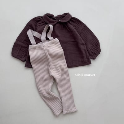 mimi market17 (65-85cm)  吊帶條紋褲3