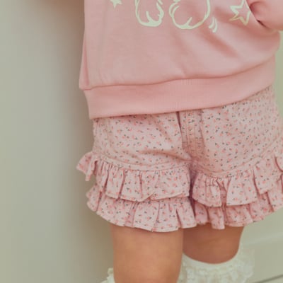 1st blue06｜(~93-118cm) 碎花荷葉花邊短褲5