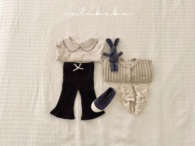 Valubebe51｜(65-90) 蝴蝶結羅紋喇叭褲12