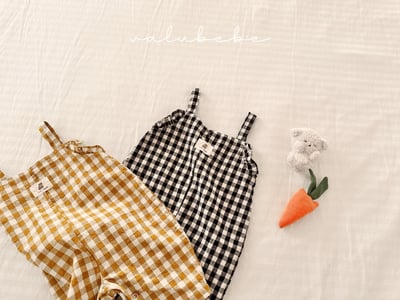 Valubebe27｜(65-80) 格紋吊帶長褲6