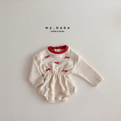 my_bebe21｜(-6m-12m-) 刷毛束腰印花包屁衣12