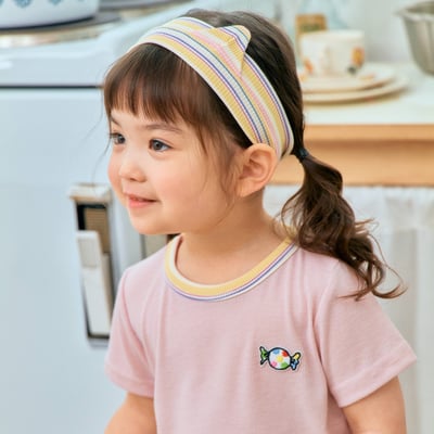 1st blue18｜(~93-118cm) 條紋貓耳髮帶1