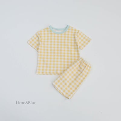 LIME&BLUE32｜(55-118cm MOM-DAD)  格紋親子套裝18