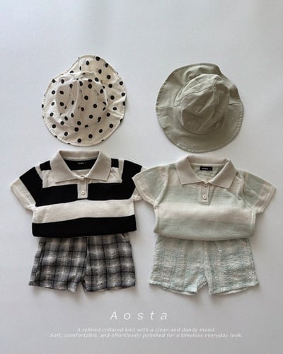 AOSTA02｜(6m-5y) 3色格子短褲7