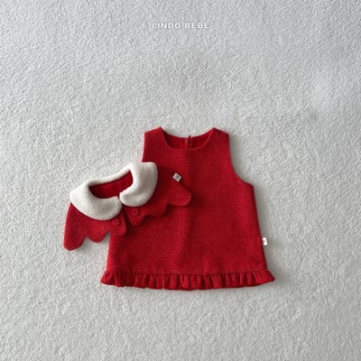 Lindo23｜(3m-18m) 小香風荷葉洋裝+天使斗篷2