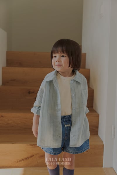 lala land50｜(75-120cm) 2色亞麻條紋襯衫6