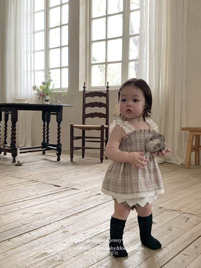 JE22｜(73-100cm) 格紋花邊套裝12