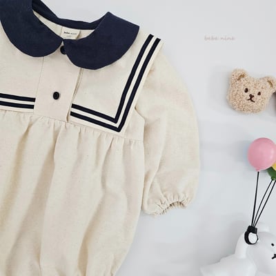 bebe nine57 (55cm-85cm) 2色學院風設計領包屁衣10