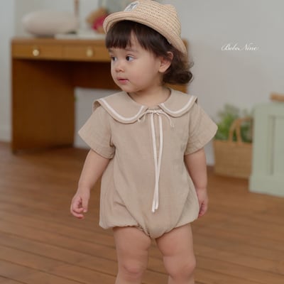 bebe nine38  (6m-24m) 2色氣質翻領包屁衣8