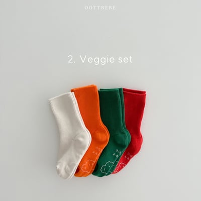 Oottbebe28｜(1y-7y) 	彩虹襪四入組合3