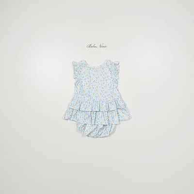 bebe nine04  (6m-24m) 2色碎花蛋糕裙包屁服4