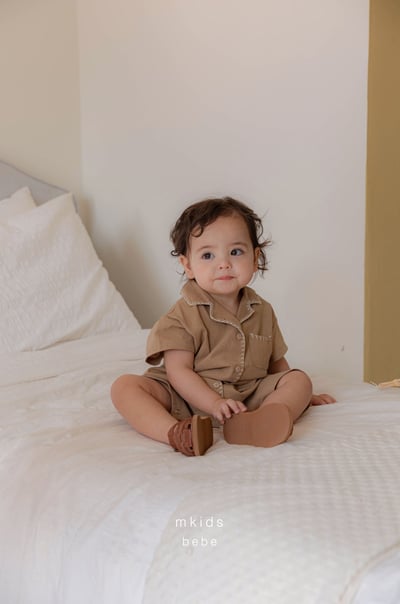 M-KIDS35｜(65-80cm) 棉麻滾線連身衣11