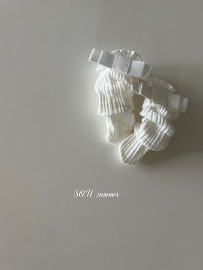 SO.U02｜(6m-4y)  緞帶無根捲邊長襪5