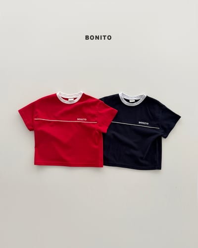 Bonito12｜(75cm-125cm) 2色字母分線上衣1