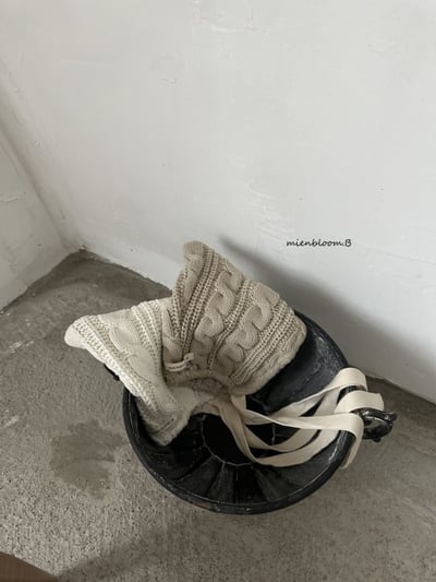 Bloom.b31｜(0m-24m) 麻花針織精靈綁帶帽8