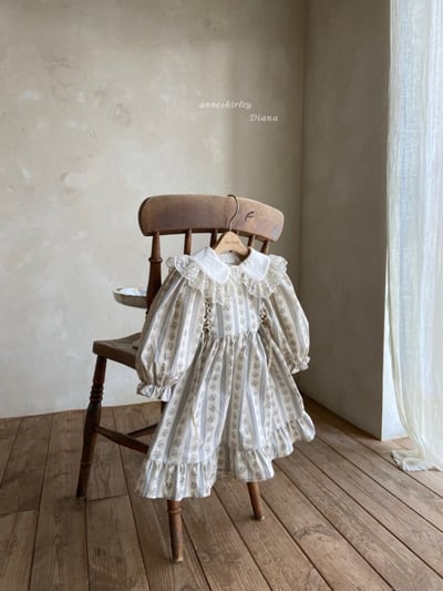 Anne Shirley14｜(1y-5y) 1色春日花卉滾邊洋裝3