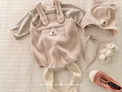 Valubebe07｜(65-80) 華夫格吊帶包屁衣5